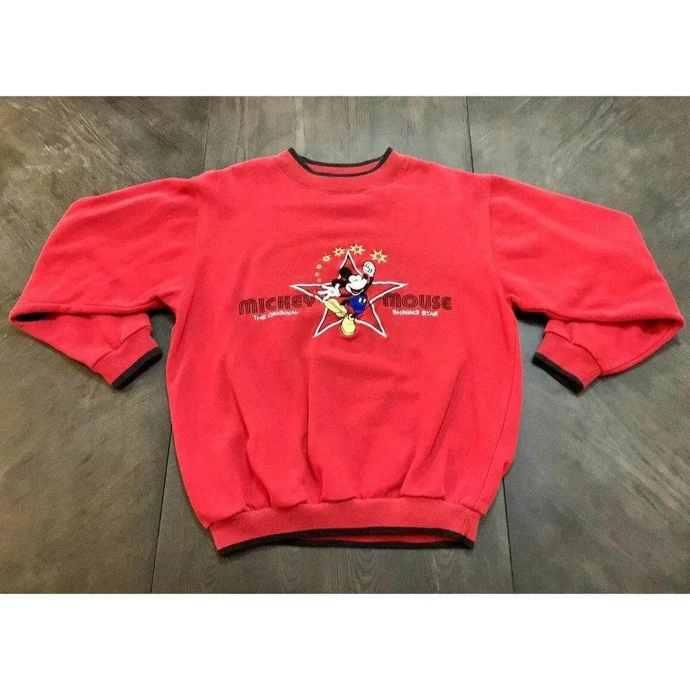Vtg Mickey & Co Disney Embroidered Shining Star Crewneck Sweatshirt Medium M - Picture 1 of 9